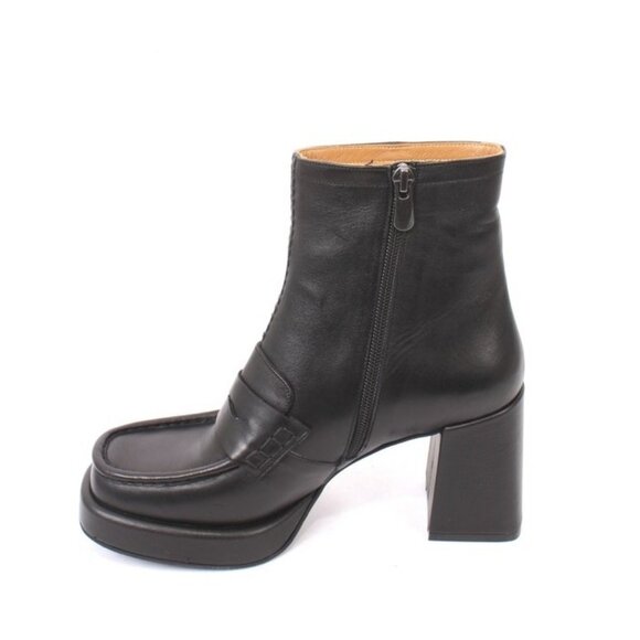 PHIL GATIÈR by REPO 23642 Black Leather Zip Up Ankle Boots - Picture 6 of 8